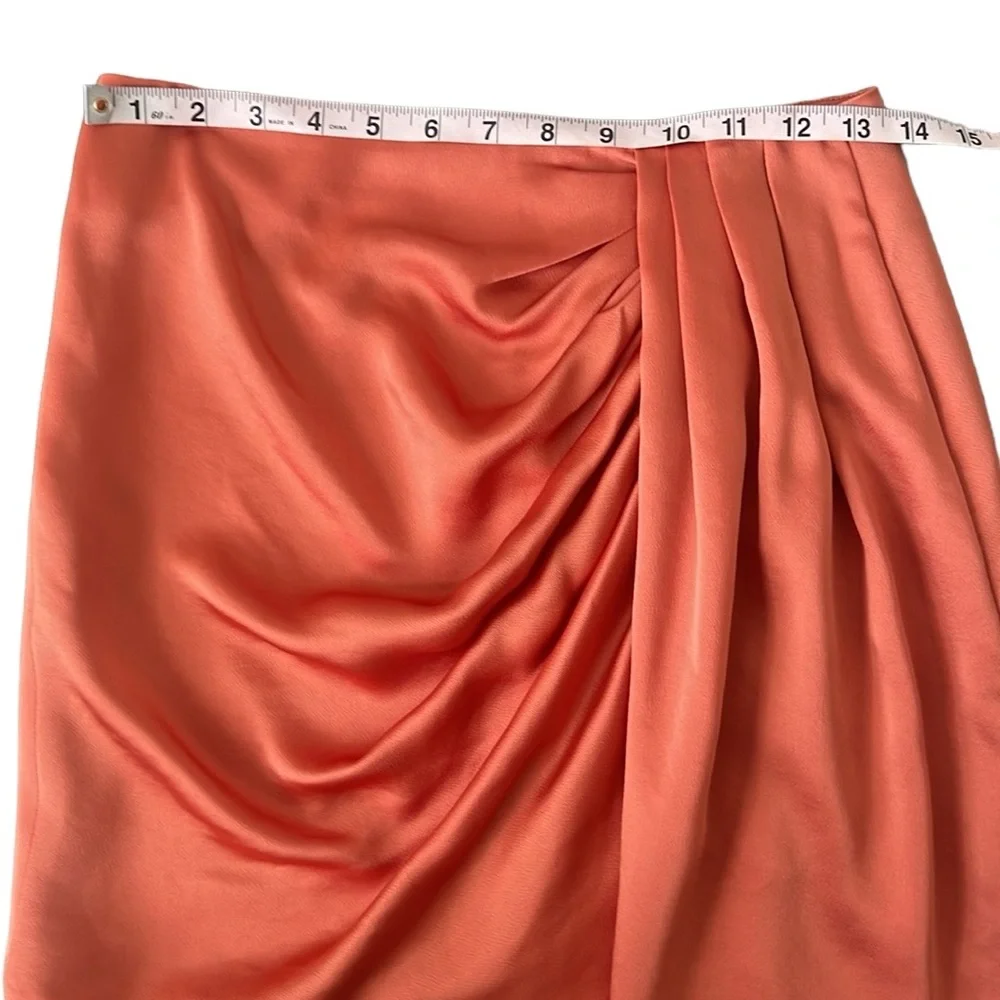 NEW Jonathan Simkhai Mae Coral Draped Satin Mini Skirt Size 4 Reg. $345 - Picture 10 of 12
